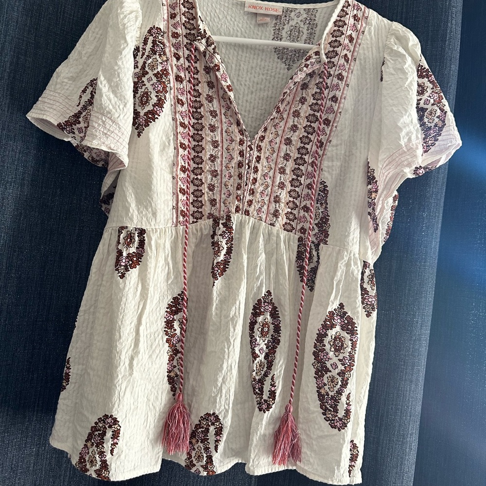 Knox Rose boho shirt with tassels
